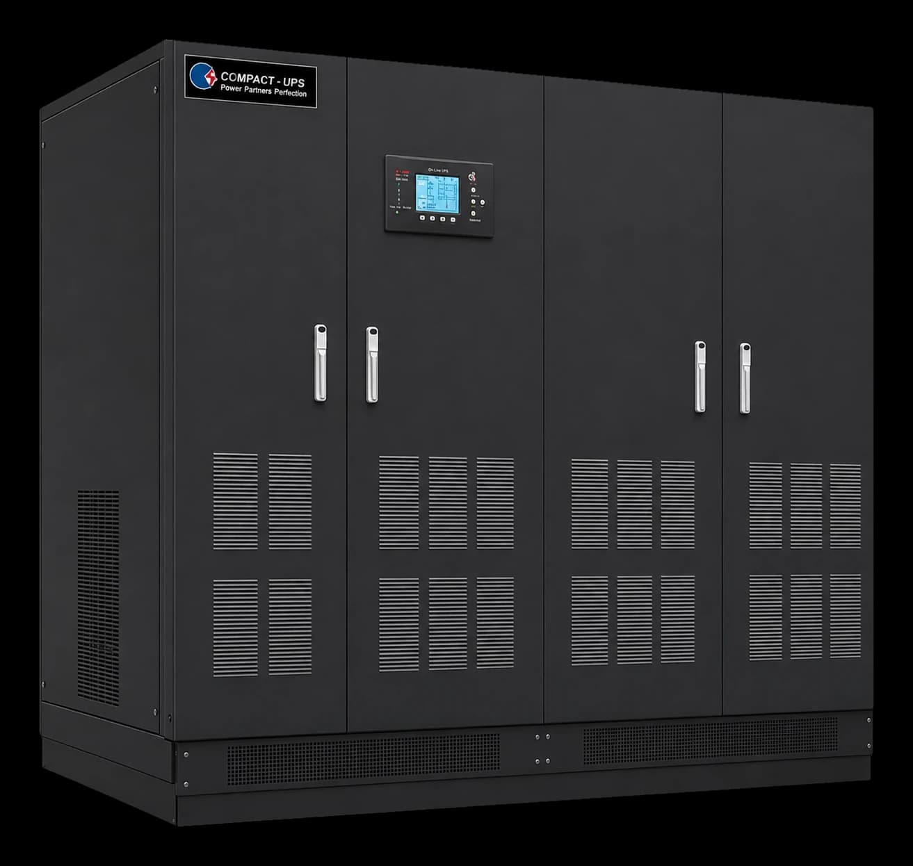 COMPACT Enterprise Classic three-phase online UPS power-cabinet assembly, front three-quarter view